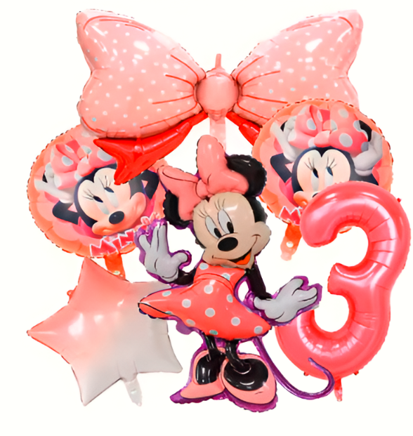 Minnie Mouse Birthday Party Essentials: Disposable Tableware, Balloons, Cups, Plates, and Tablecloth for a Magical Celebration!