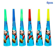 Blue Mickey Mouse Birthday Party Essentials: Disposable Cups, Plates, and Tablecloth for Kids' Celebrations