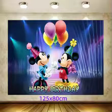 Blue Mickey Mouse Birthday Party Essentials: Disposable Cups, Plates, and Tablecloth for Kids' Celebrations
