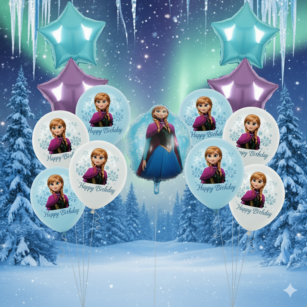 Magical Frozen Anna & Elsa Birthday Party Supplies - Disposable Tableware, Plates, Cups, Napkins & Balloons for Kids' Celebrations!