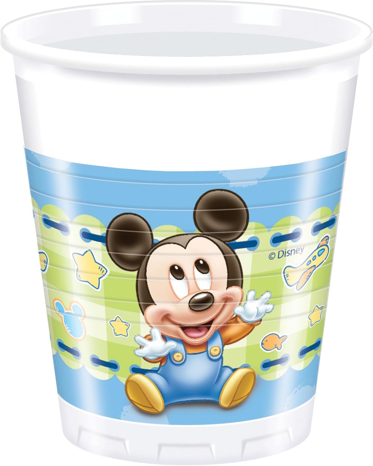 Blue Mickey Mouse Birthday Party Essentials: Disposable Cups, Plates, and Tablecloth for Kids' Celebrations