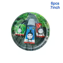 Thomas & Friends Birthday Party Essentials: Disposable Balloon Cups, Plates, and Tablecloth for Kids' Celebrations