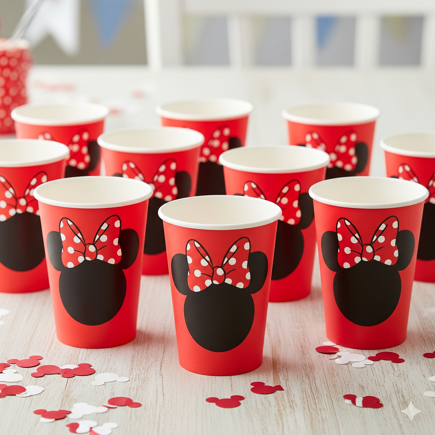 Minnie Mouse Birthday Party Essentials: Disposable Tableware, Balloons, Cups, Plates, and Tablecloth for a Magical Celebration!