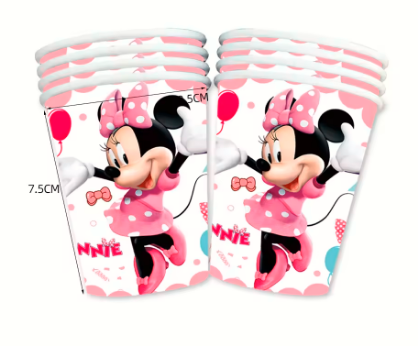 Minnie Mouse Birthday Party Essentials: Disposable Tableware, Balloons, Cups, Plates, and Tablecloth for a Magical Celebration!