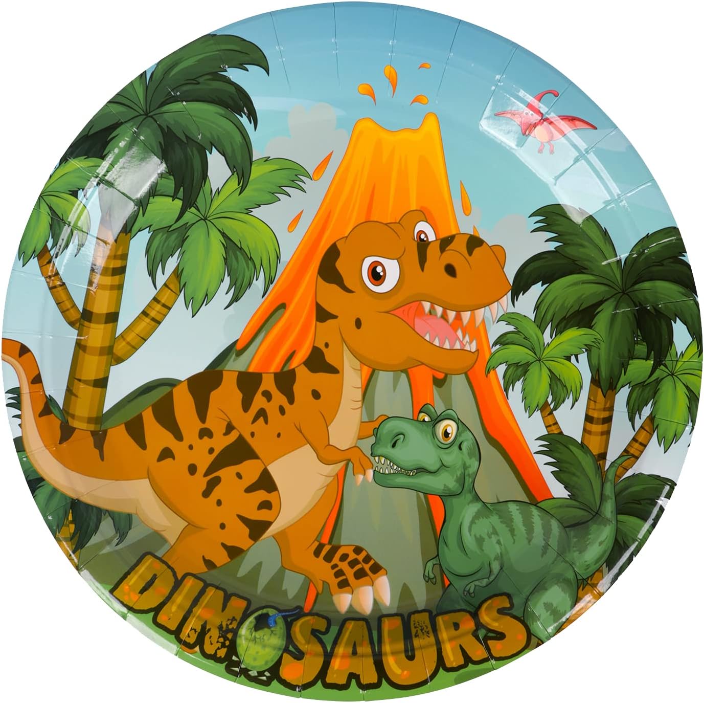 Dinosaur-Themed Birthday Party Disposable Tableware Set - Plates, Cups, Napkins & Tablecloth for Kids' Celebrations and Baby Showers