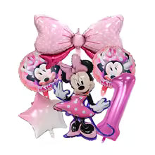 Minnie Mouse Birthday Party Essentials: Disposable Tableware, Balloons, Cups, Plates, and Tablecloth for a Magical Celebration!