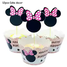 Minnie Mouse Birthday Party Essentials: Disposable Tableware, Balloons, Cups, Plates, and Tablecloth for a Magical Celebration!