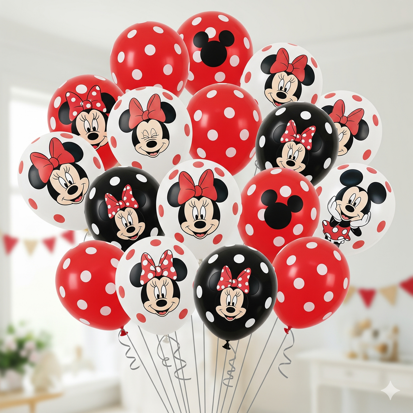 Minnie Mouse Birthday Party Essentials: Disposable Tableware, Balloons, Cups, Plates, and Tablecloth for a Magical Celebration!