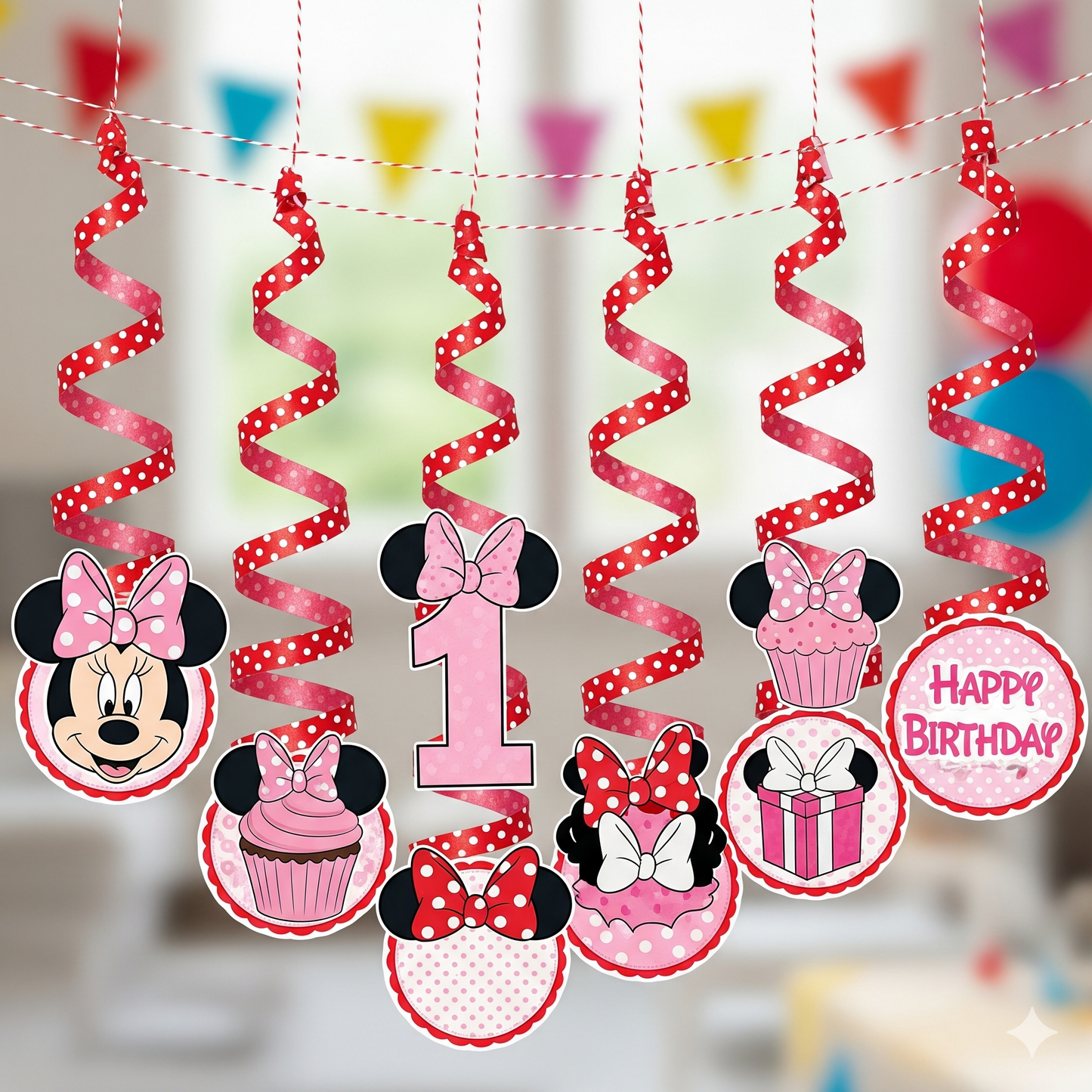 Minnie Mouse Birthday Party Essentials: Disposable Tableware, Balloons, Cups, Plates, and Tablecloth for a Magical Celebration!