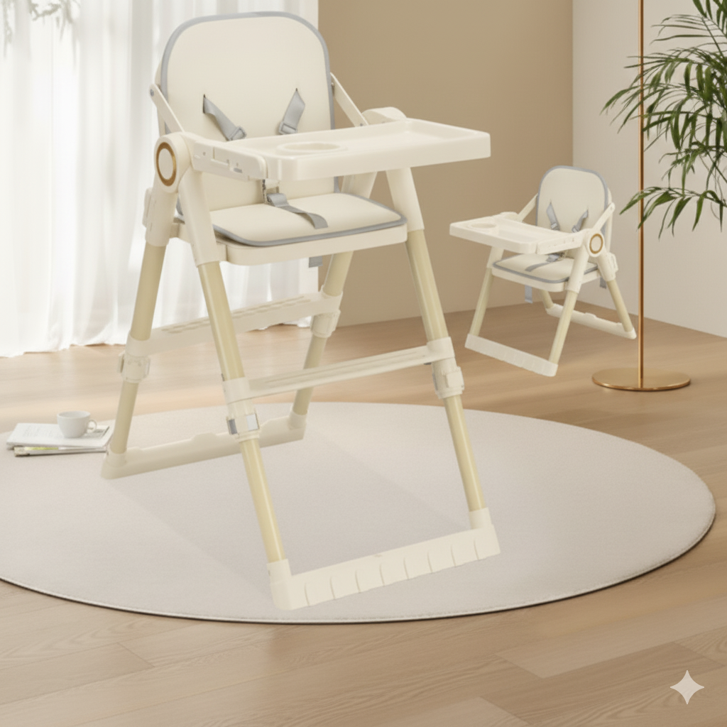 KonaTot High-Legged Baby Feeding Chair - Adjustable & Foldable Infant Seating for Ages 3 to 36 Months