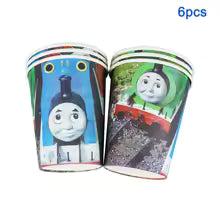 Thomas & Friends Birthday Party Essentials: Disposable Balloon Cups, Plates, and Tablecloth for Kids' Celebrations