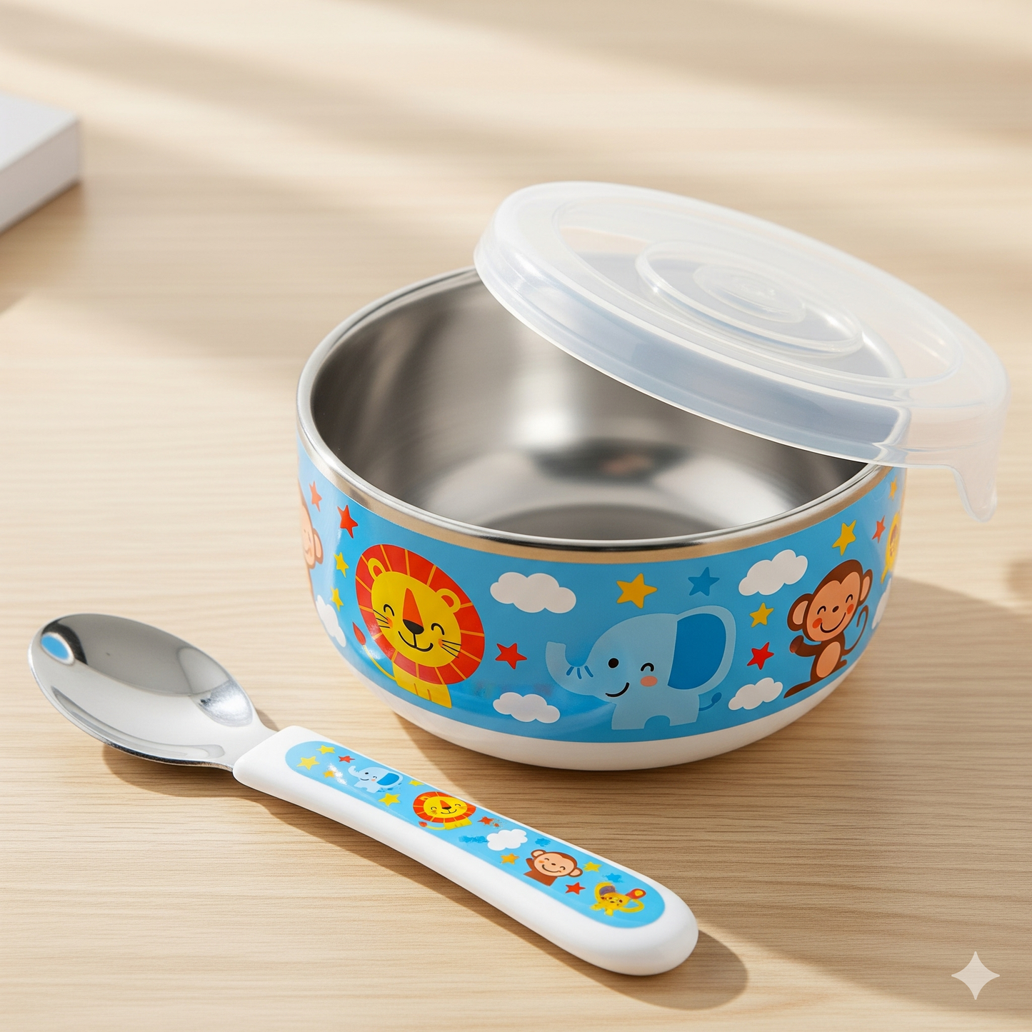 Insulated Baby Bowl Set 300ml - Stainless Steel BPA Free with Spoon