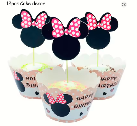 Minnie Mouse Birthday Party Essentials: Disposable Tableware, Balloons, Cups, Plates, and Tablecloth for a Magical Celebration!