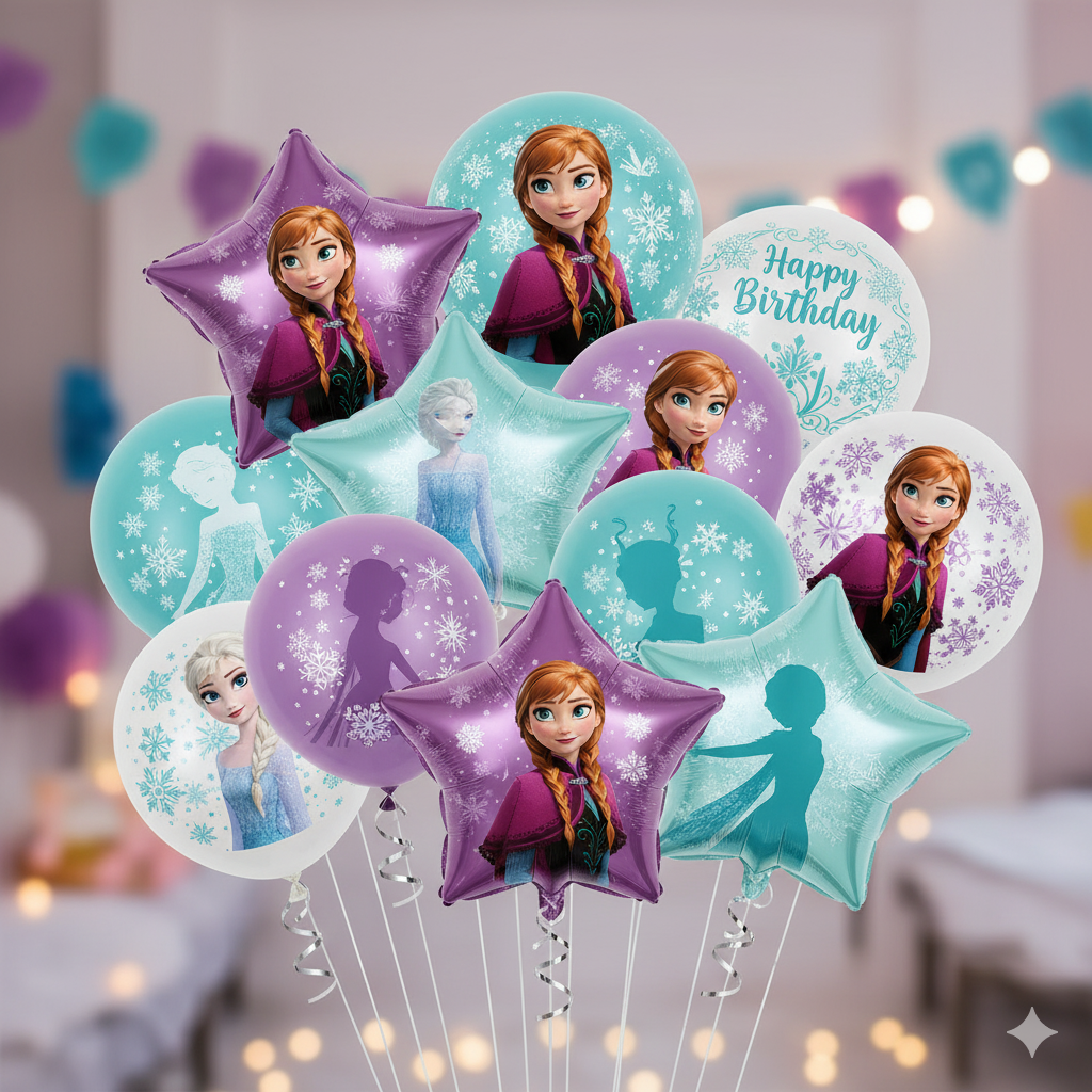 Magical Frozen Anna & Elsa Birthday Party Supplies - Disposable Tableware, Plates, Cups, Napkins & Balloons for Kids' Celebrations!