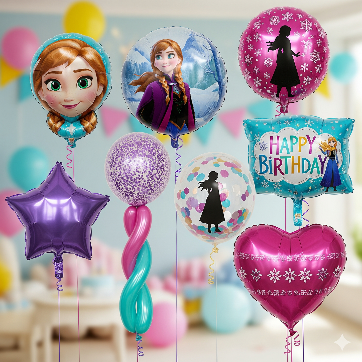 Magical Frozen Anna & Elsa Birthday Party Supplies - Disposable Tableware, Plates, Cups, Napkins & Balloons for Kids' Celebrations!