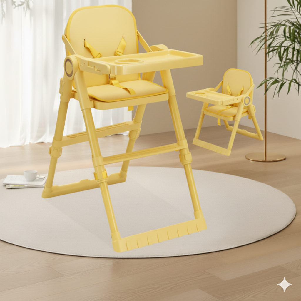 KonaTot High-Legged Baby Feeding Chair - Adjustable & Foldable Infant Seating for Ages 3 to 36 Months