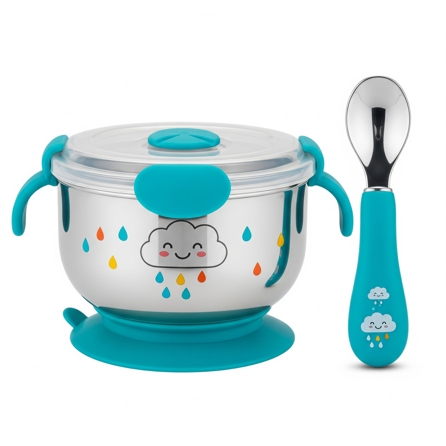 Insulated Baby Bowl Set 300ml - Stainless Steel BPA Free with Spoon