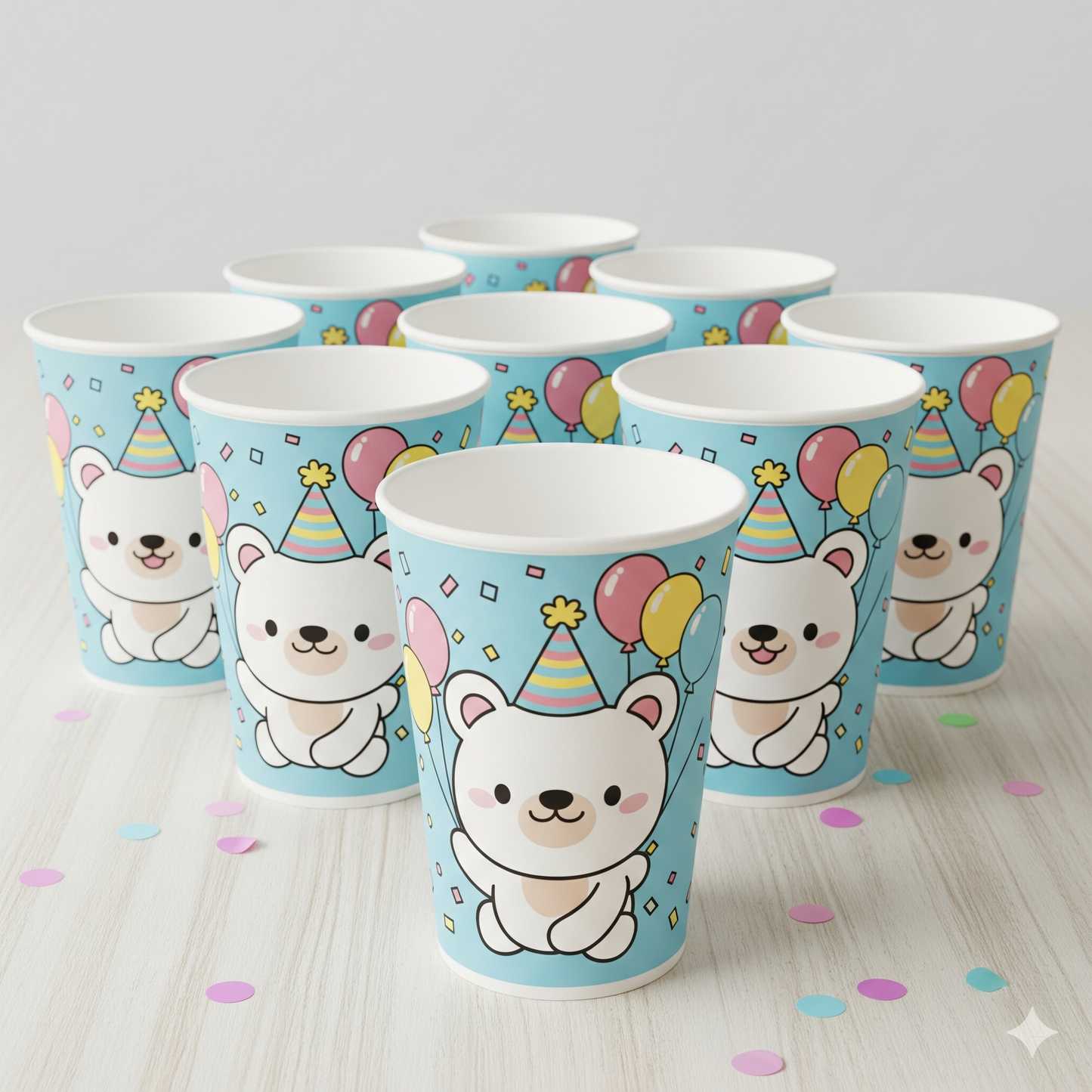 Cartoon Bear Disposable Paper Tableware Set - Kids Party Plates