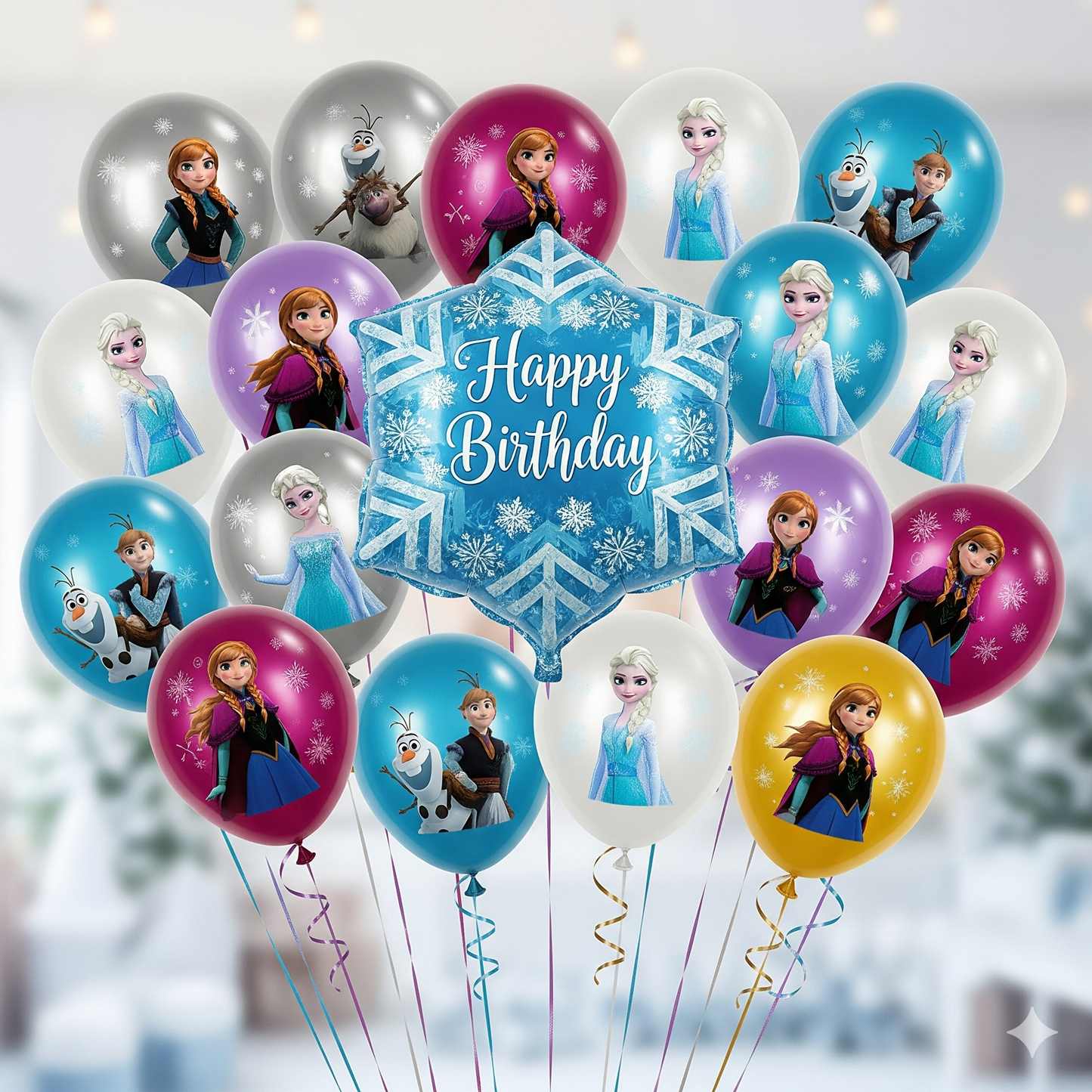 Magical Frozen Anna & Elsa Birthday Party Supplies - Disposable Tableware, Plates, Cups, Napkins & Balloons for Kids' Celebrations!
