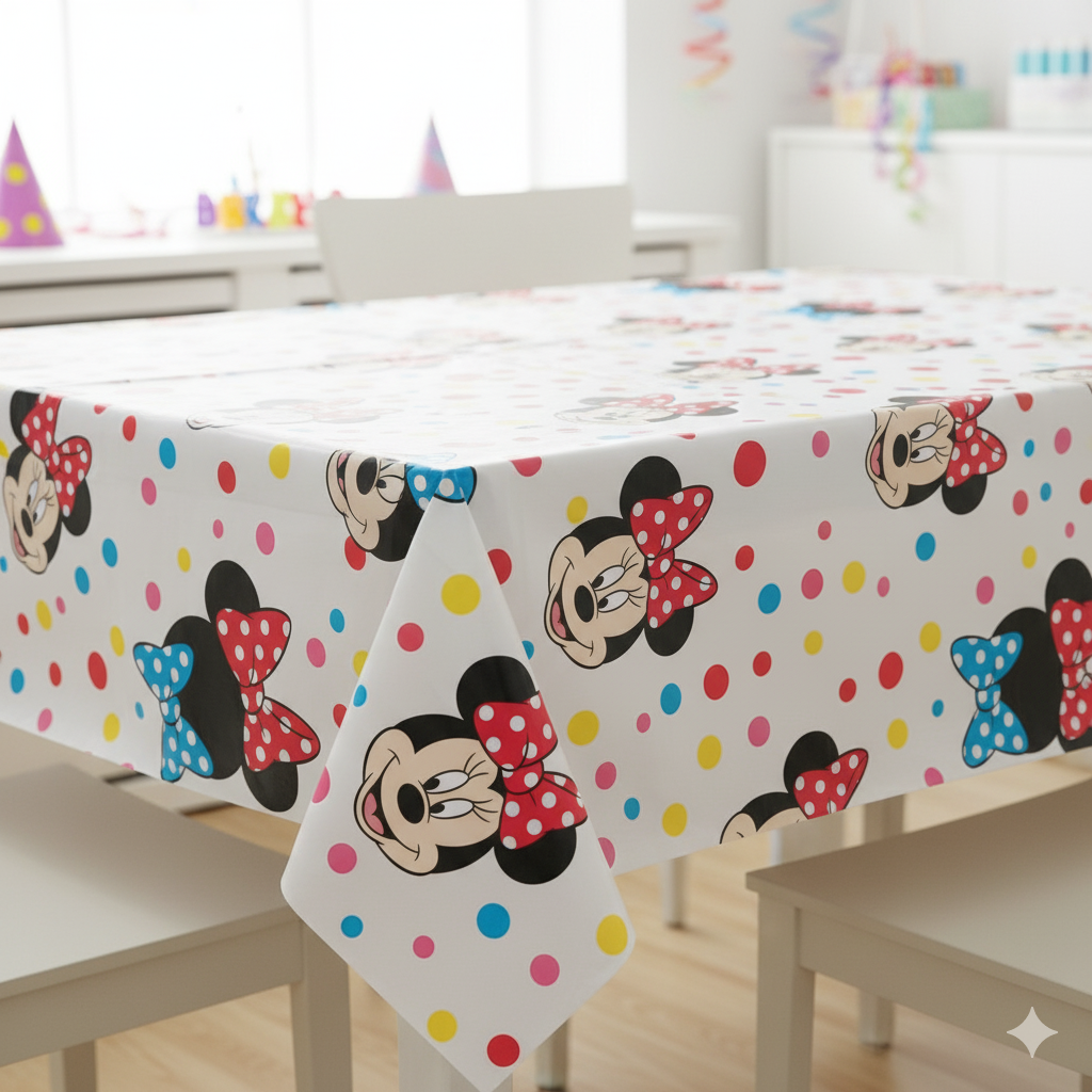 Minnie Mouse Birthday Party Essentials: Disposable Tableware, Balloons, Cups, Plates, and Tablecloth for a Magical Celebration!