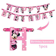 Minnie Mouse Birthday Party Essentials: Disposable Tableware, Balloons, Cups, Plates, and Tablecloth for a Magical Celebration!