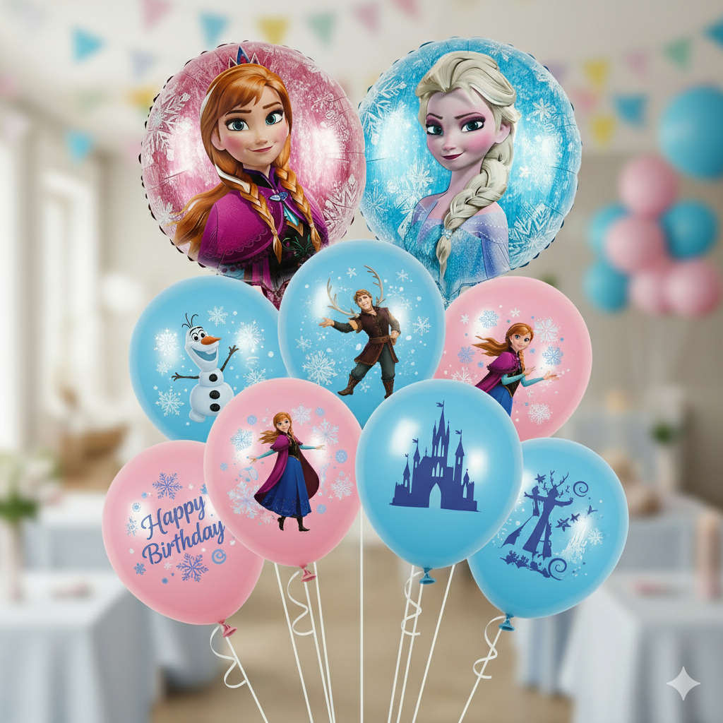 Magical Frozen Anna & Elsa Birthday Party Supplies - Disposable Tableware, Plates, Cups, Napkins & Balloons for Kids' Celebrations!