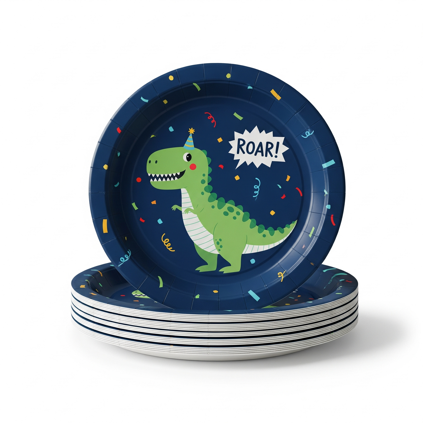 Dinosaur-Themed Birthday Party Disposable Tableware Set - Plates, Cups, Napkins & Tablecloth for Kids' Celebrations and Baby Showers