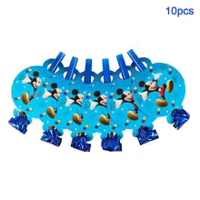 Blue Mickey Mouse Birthday Party Essentials: Disposable Cups, Plates, and Tablecloth for Kids' Celebrations