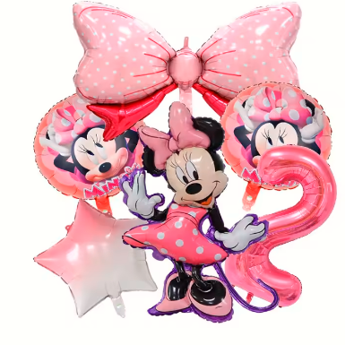 Minnie Mouse Birthday Party Essentials: Disposable Tableware, Balloons, Cups, Plates, and Tablecloth for a Magical Celebration!