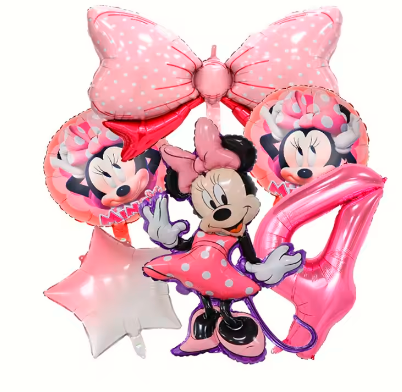 Minnie Mouse Birthday Party Essentials: Disposable Tableware, Balloons, Cups, Plates, and Tablecloth for a Magical Celebration!