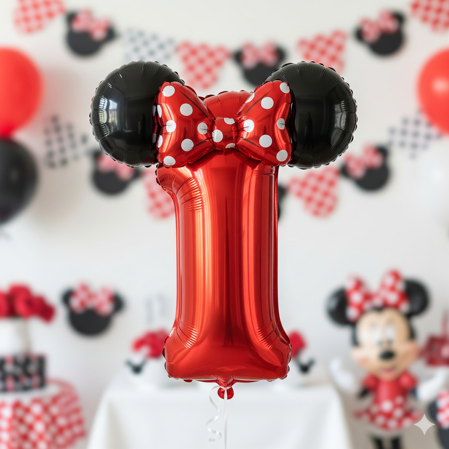 Minnie Mouse Birthday Party Essentials: Disposable Tableware, Balloons, Cups, Plates, and Tablecloth for a Magical Celebration!
