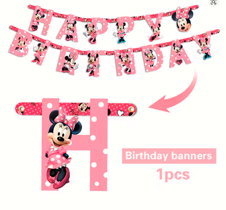 Minnie Mouse Birthday Party Essentials: Disposable Tableware, Balloons, Cups, Plates, and Tablecloth for a Magical Celebration!