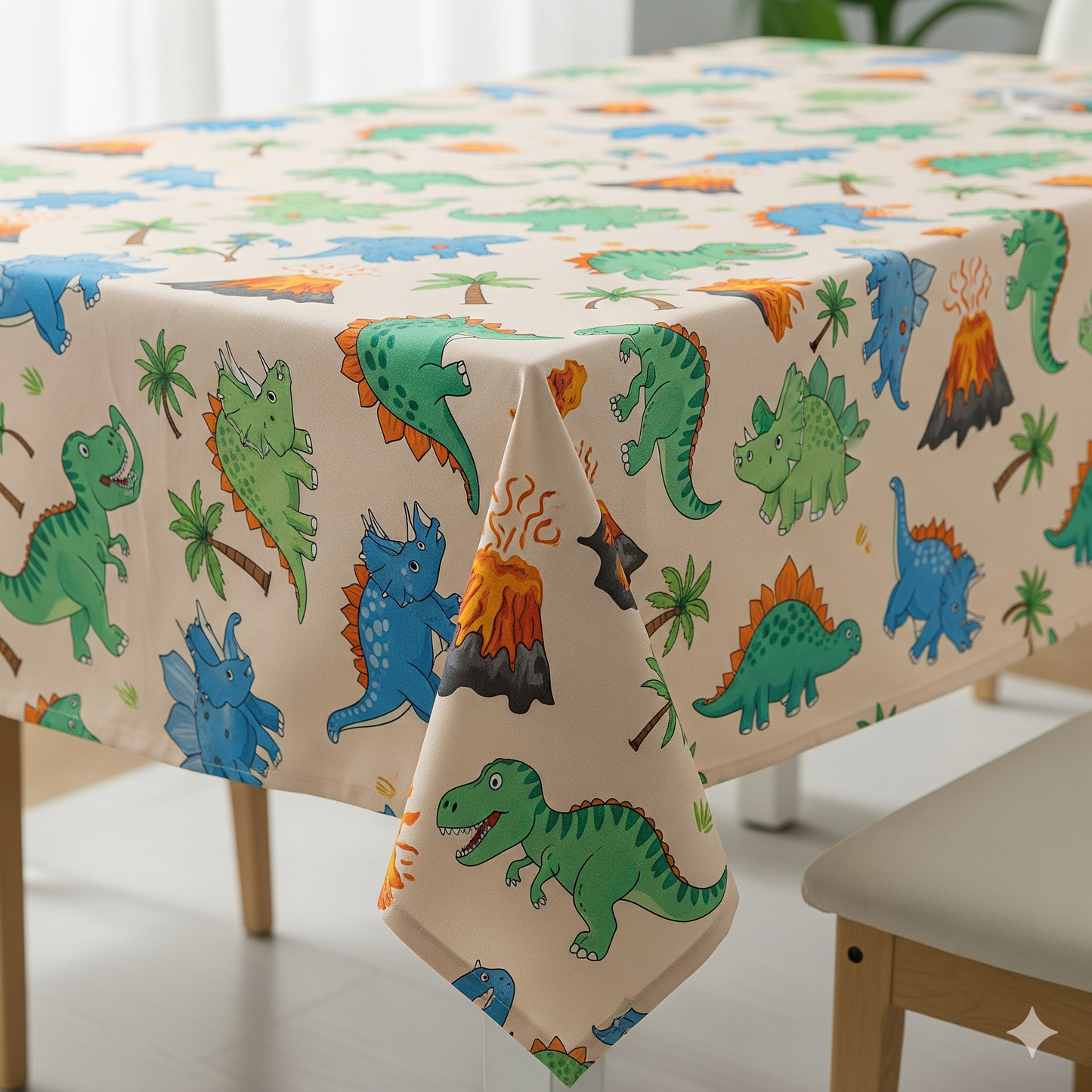 Dinosaur-Themed Birthday Party Disposable Tableware Set - Plates, Cups, Napkins & Tablecloth for Kids' Celebrations and Baby Showers