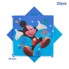 Blue Mickey Mouse Birthday Party Essentials: Disposable Cups, Plates, and Tablecloth for Kids' Celebrations