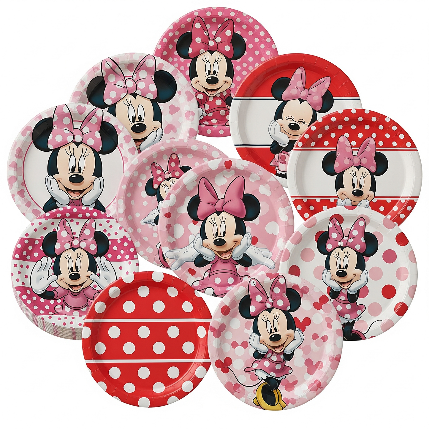 Minnie Mouse Birthday Party Essentials: Disposable Tableware, Balloons, Cups, Plates, and Tablecloth for a Magical Celebration!