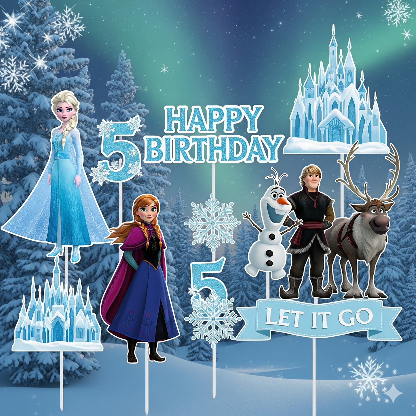Magical Frozen Anna & Elsa Birthday Party Supplies - Disposable Tableware, Plates, Cups, Napkins & Balloons for Kids' Celebrations!
