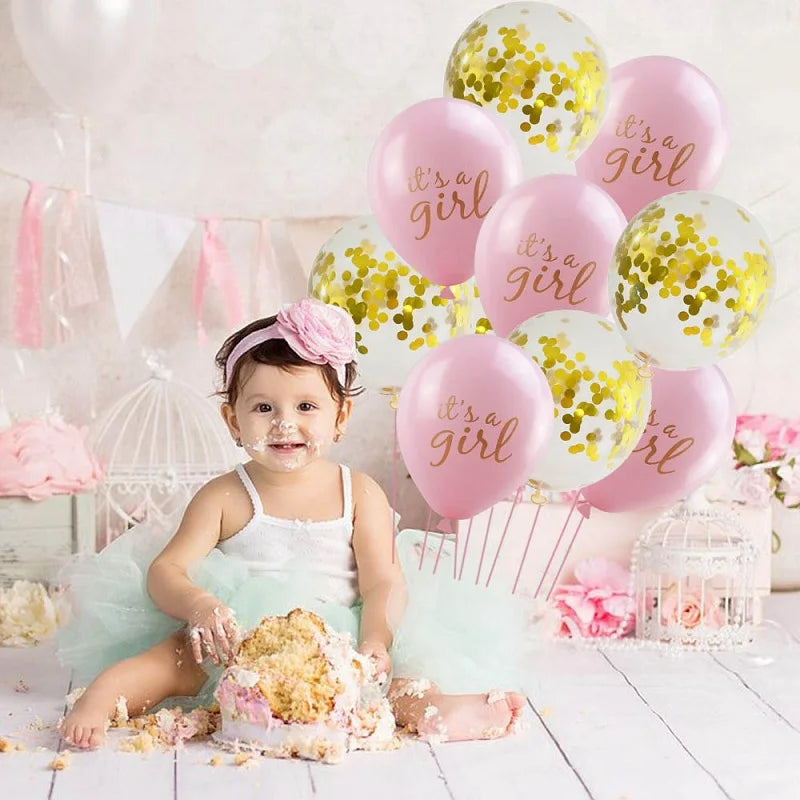 OhBebe Baby Shower Decorations Set – Gender Reveal Balloons