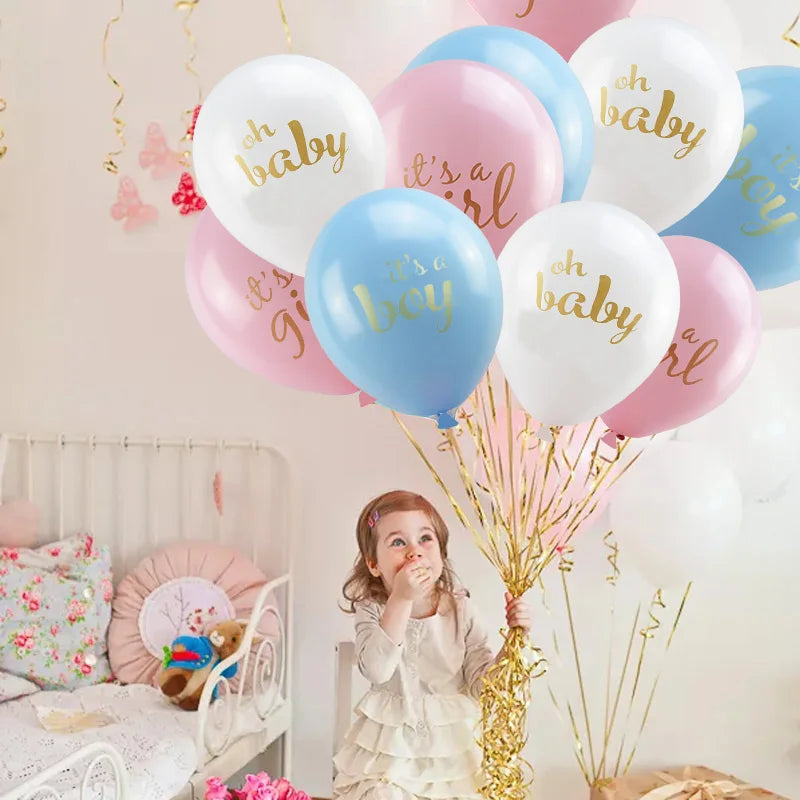 OhBebe Baby Shower Decorations Set – Gender Reveal Balloons