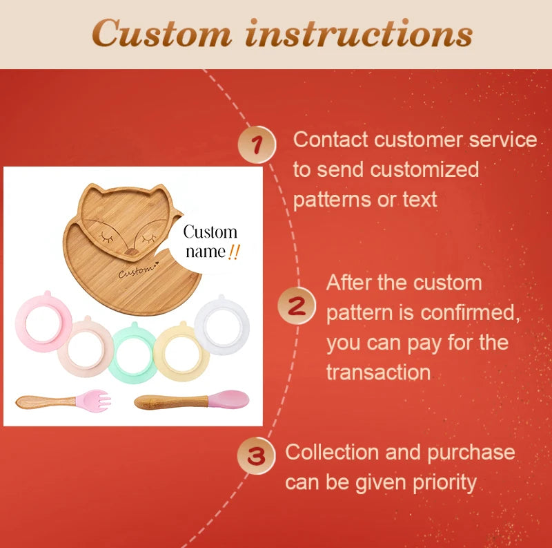 Instructions for customizing wooden products with text and patterns on a red background