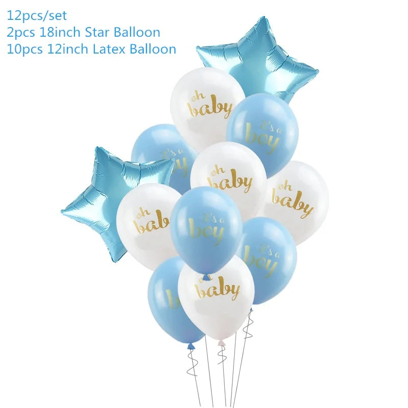 OhBebe Baby Shower Decorations Set – Gender Reveal Balloons