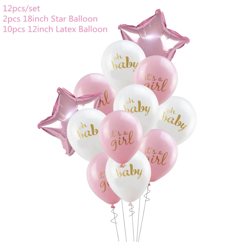 OhBebe Baby Shower Decorations Set – Gender Reveal Balloons