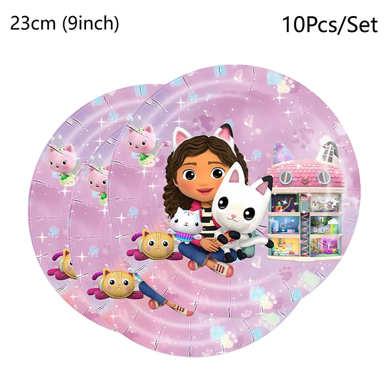 Make your child’s celebration magical with the Gabbys Dollhouse Party Tableware Set. Featuring adorable cat-themed designs, this complete disposable kit offers coordinated plates, cups, and napkins for a fun, colorful, and easy-to-clean party setup.