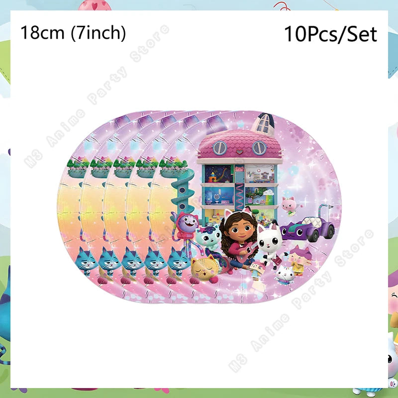 Make your child’s celebration magical with the Gabbys Dollhouse Party Tableware Set. Featuring adorable cat-themed designs, this complete disposable kit offers coordinated plates, cups, and napkins for a fun, colorful, and easy-to-clean party setup.