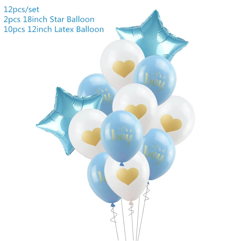 OhBebe Baby Shower Decorations Set – Gender Reveal Balloons