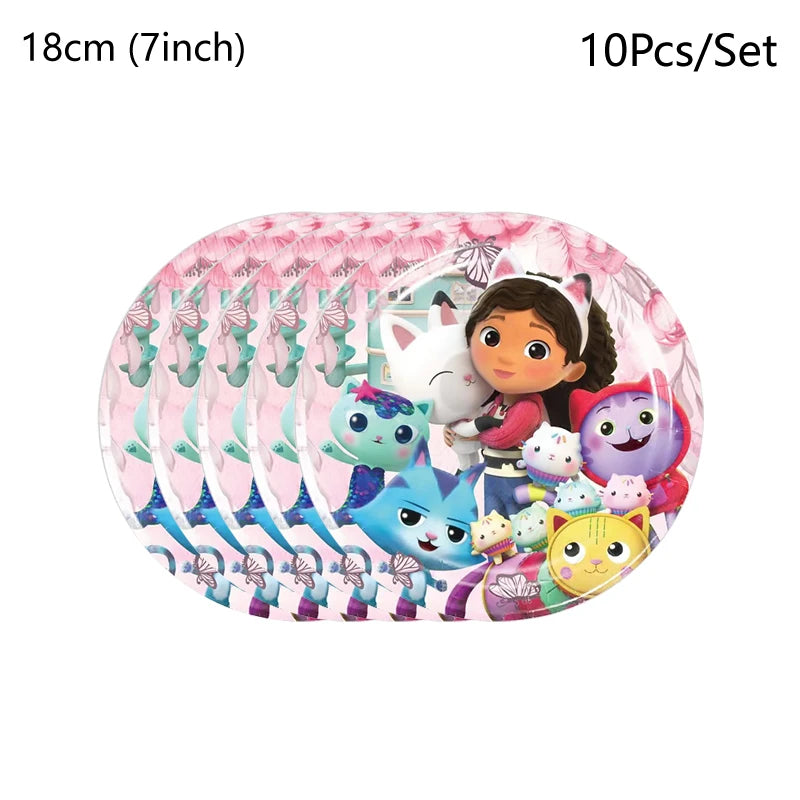 Make your child’s celebration magical with the Gabbys Dollhouse Party Tableware Set. Featuring adorable cat-themed designs, this complete disposable kit offers coordinated plates, cups, and napkins for a fun, colorful, and easy-to-clean party setup.