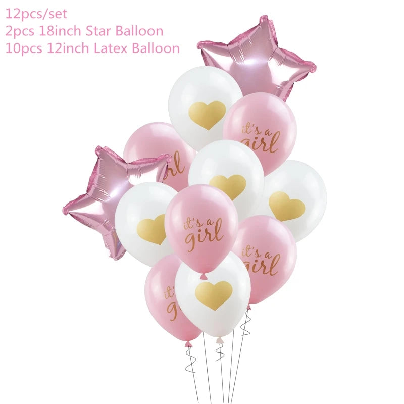 OhBebe Baby Shower Decorations Set – Gender Reveal Balloons