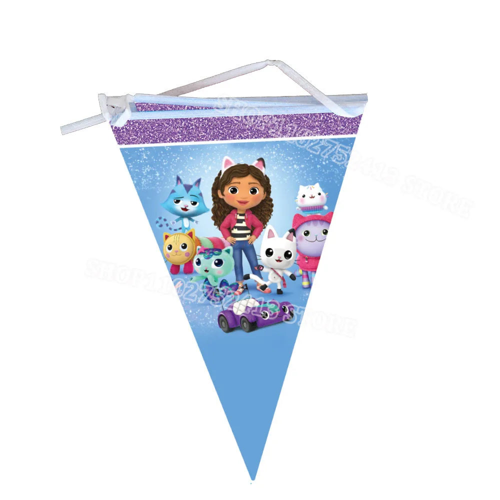 Dora the Explorer-themed party banner with cartoon characters on a white background