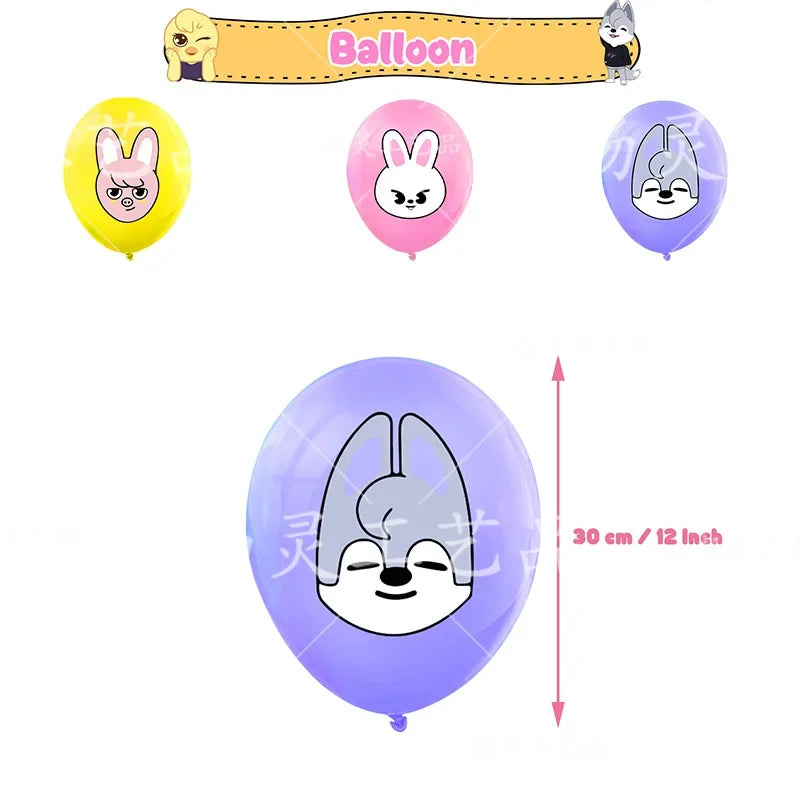 SKZ OOed Children Birthday Banner and Balloons