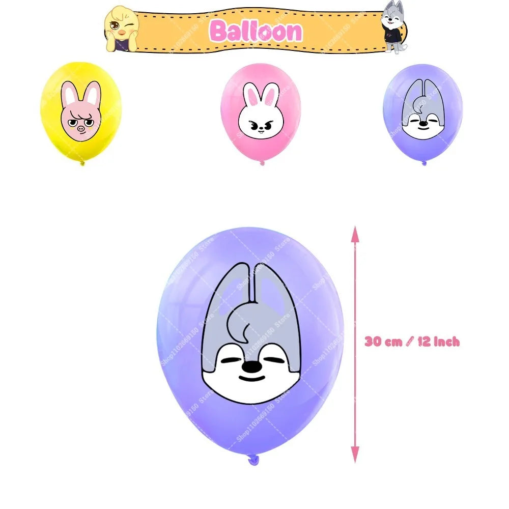 SKZ OOed Children Birthday Banner and Balloons