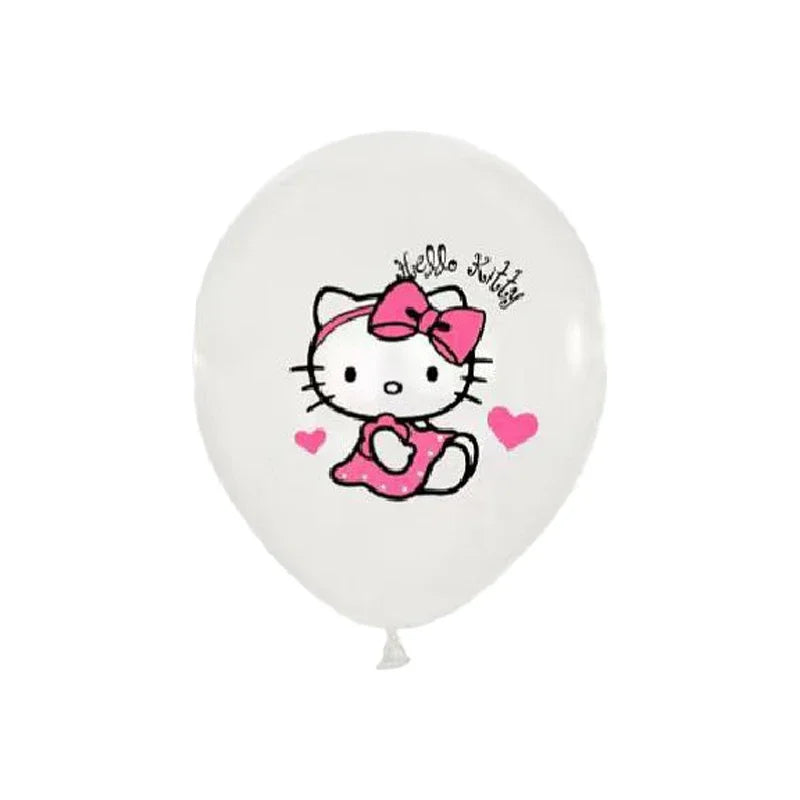 White balloon with Hello Kitty design on a white background